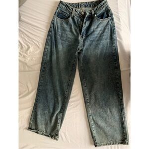 SHEIN Relaxed Fit Blue Jeans